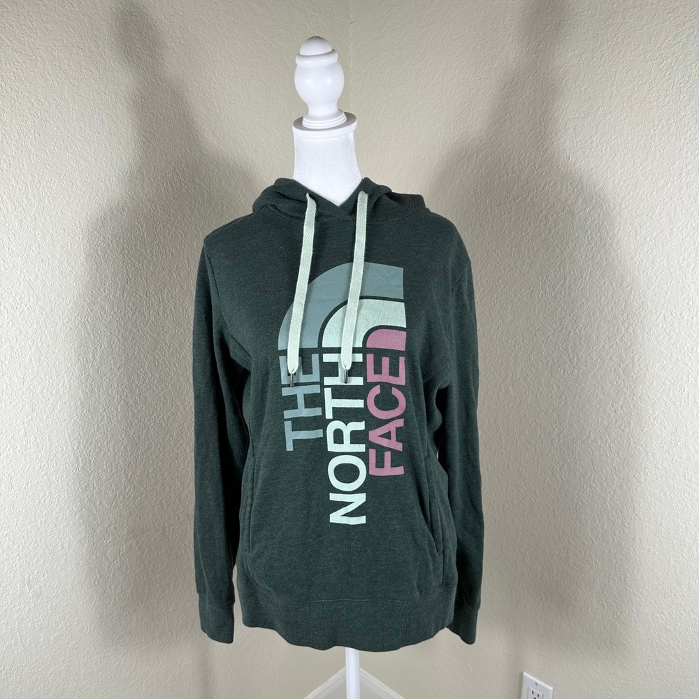 The North Face Hoodie Womens‎ Medium Green Graphic Pullover Gorpcore Athleisure